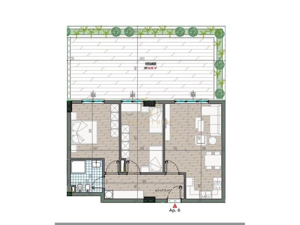 Shitet apartament 2+1 + Verande tek Univers City 2