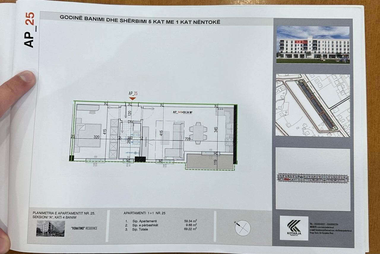 Apartament 1+1 për Shitje në Kamëz - 51,915€ | 69.22 m² 2