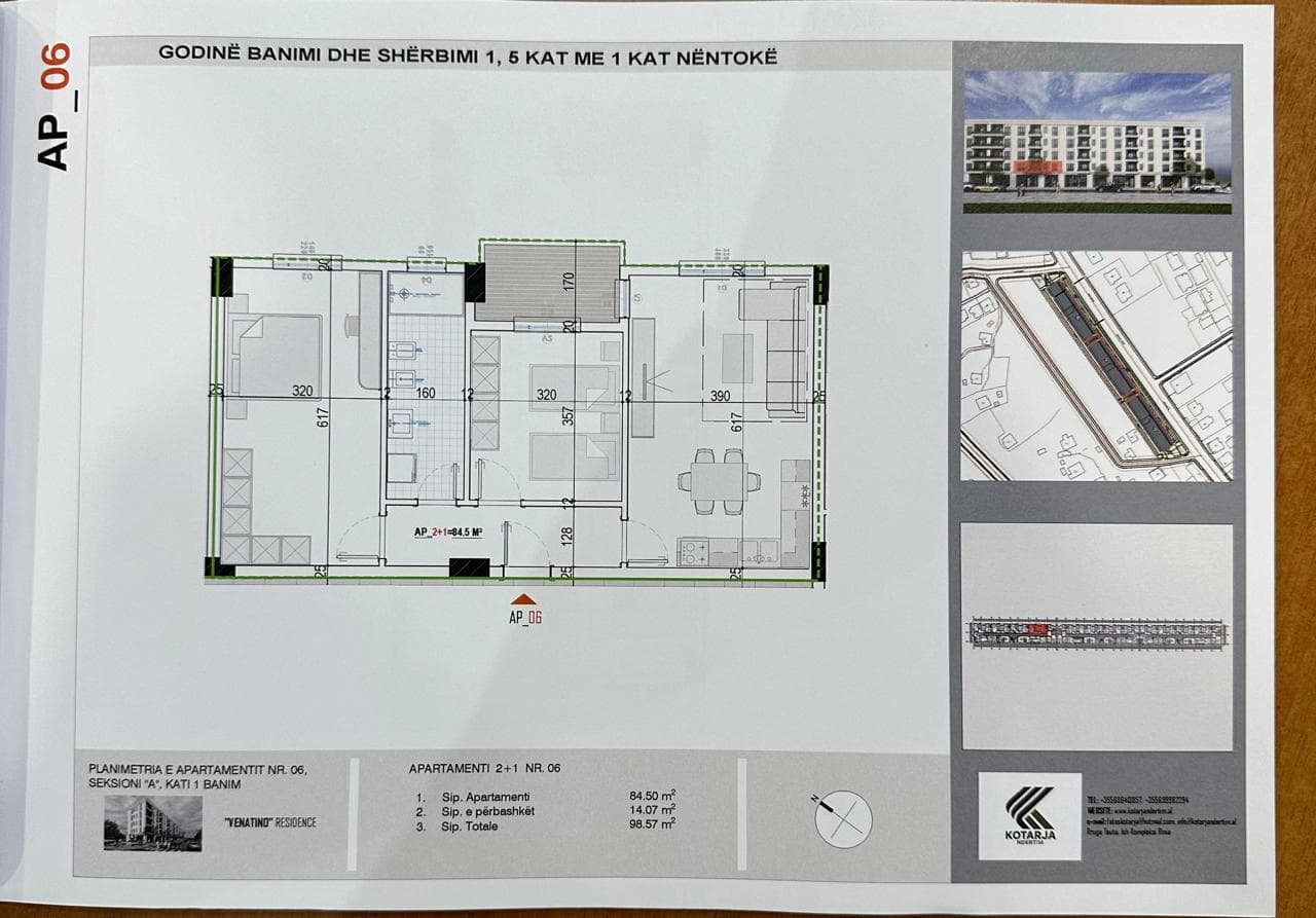 Apartament 2+1 Për Shitje në Kamëz - 73.927€ | 98.57 m² 2