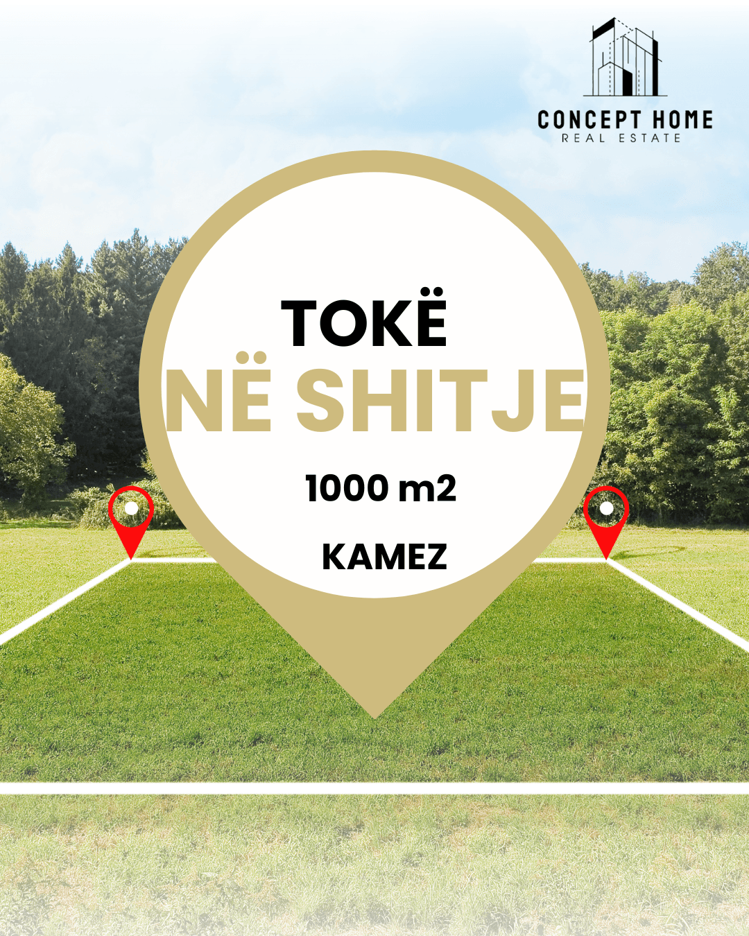 Shitet toke ne Kamez 1000m2