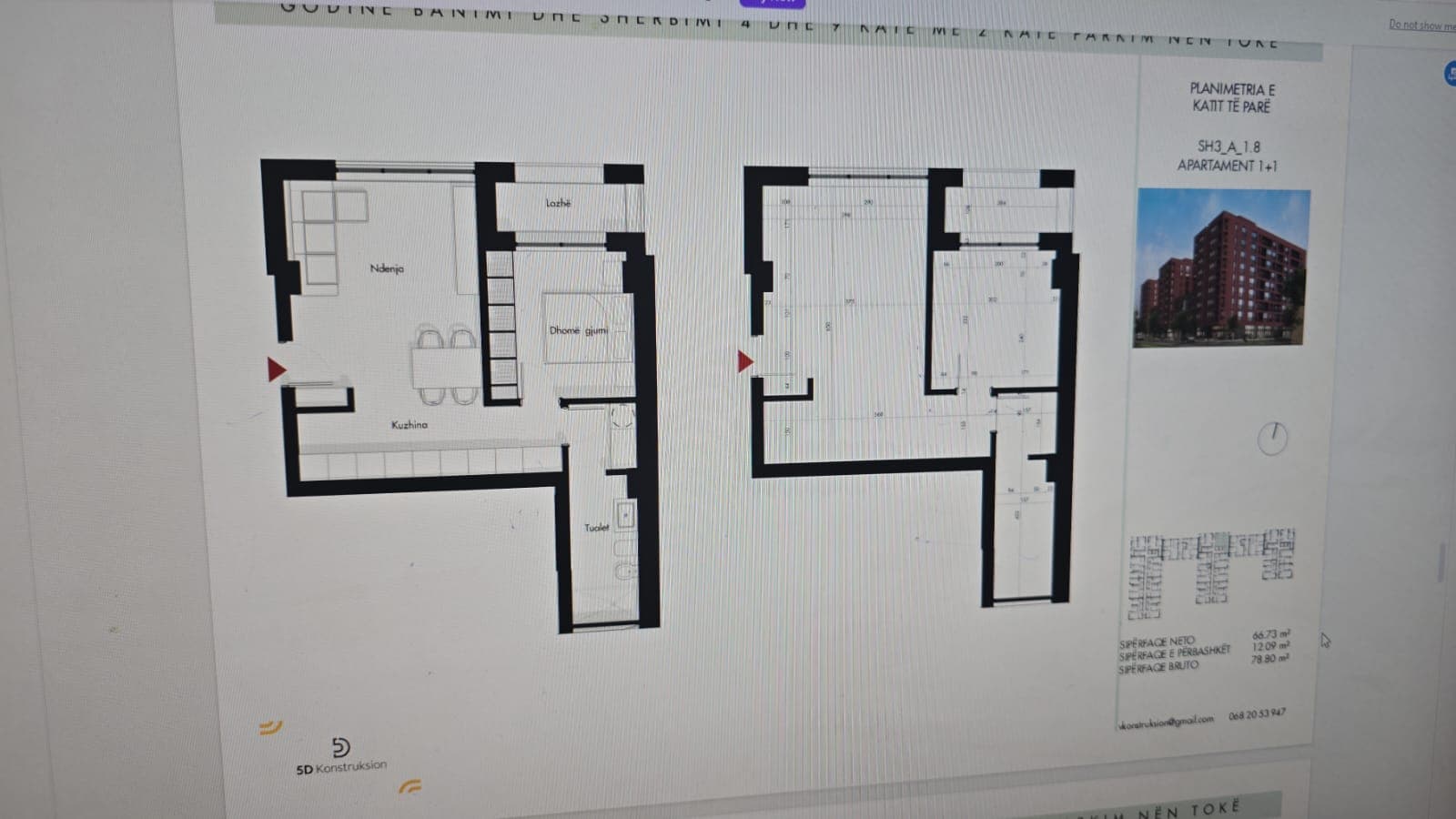 Apartament 1+1 Për Shitje tek Siri Kodra prane "Bulevardit te Ri", Tiranë - 126,000€ | 78.80 m² 3