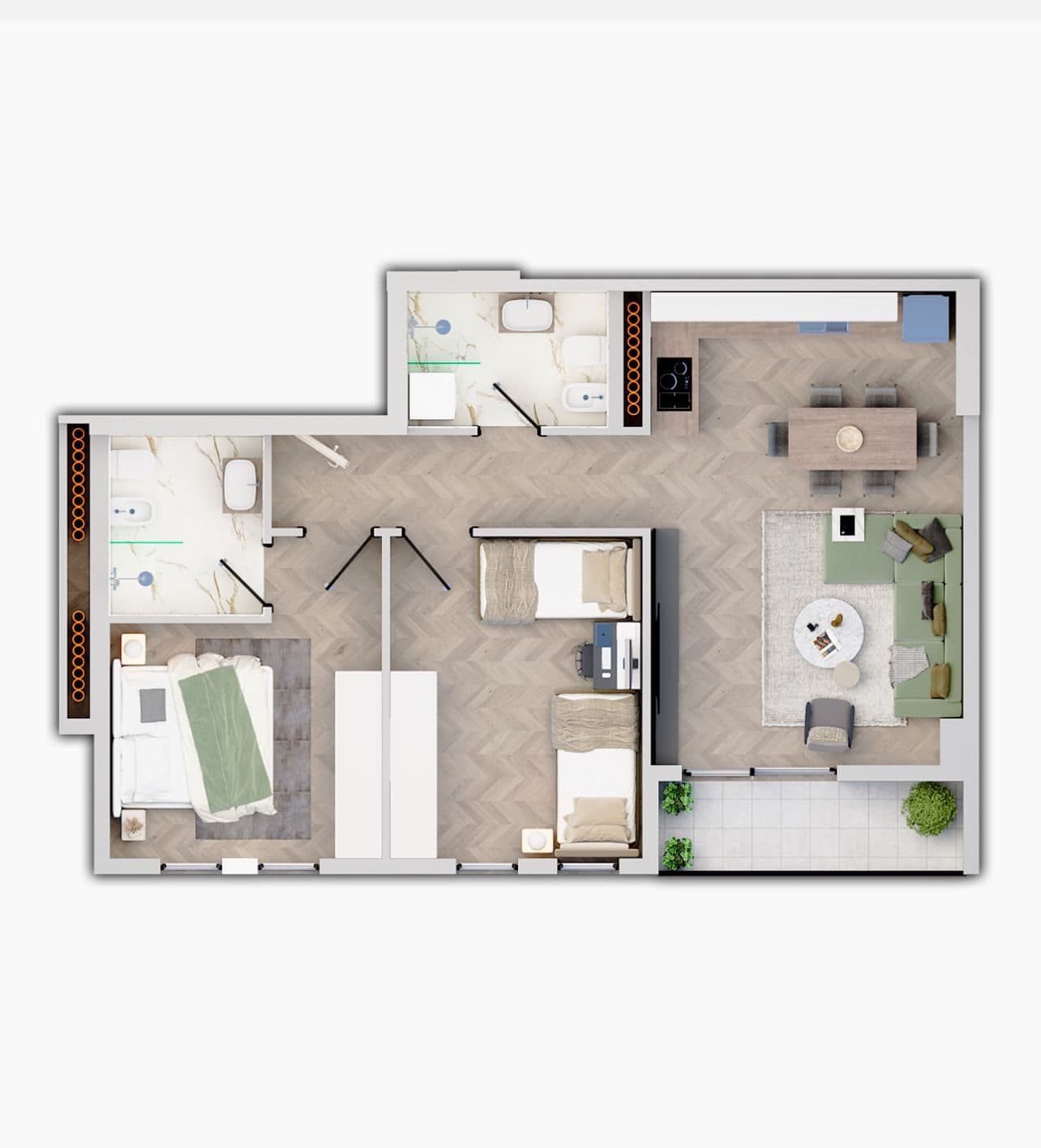 Shitet apartament 2+1 tek Univers City 1