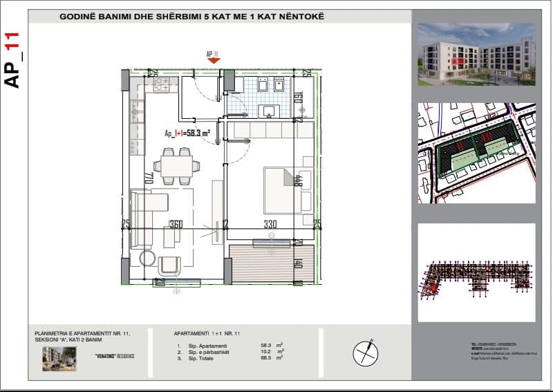 Apartament 1+1 Në Shitje në Kamëz - 51,375€ | 68.5 m² 2