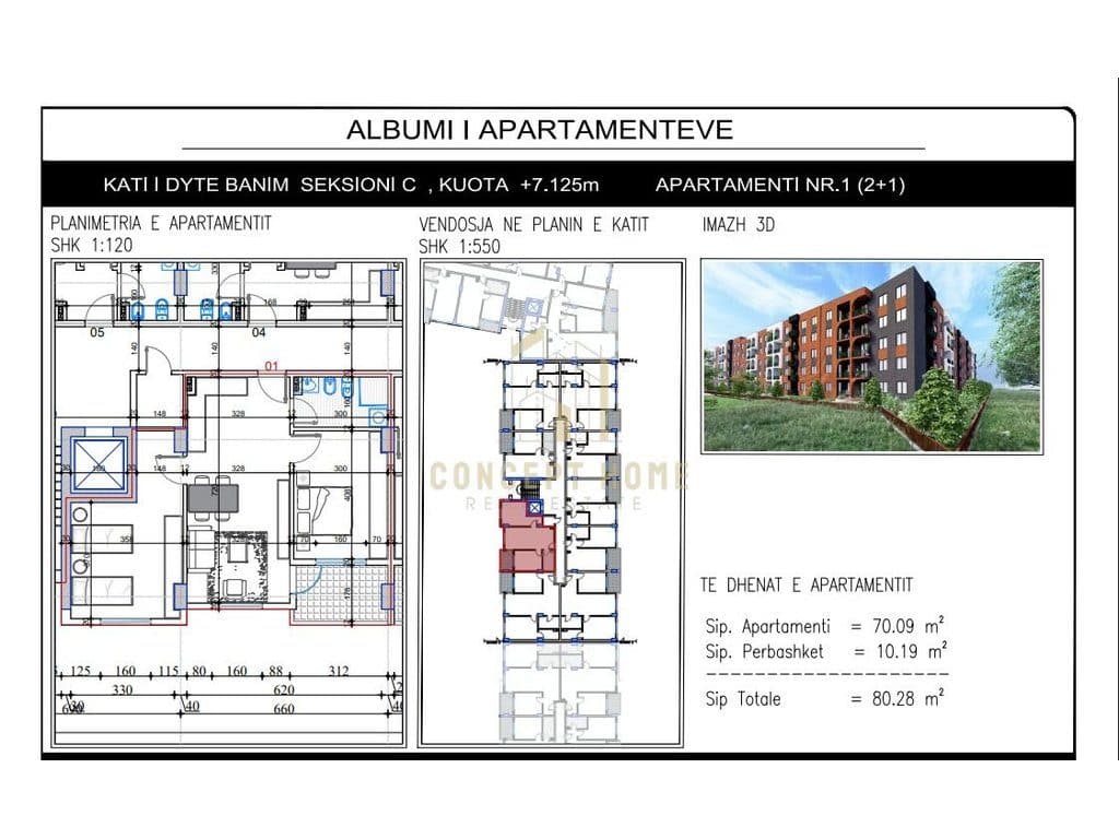 Apartament 2+1 Për Shitje në Paskuqan, Tiranë - 80,280€ | 80.28 m² 3