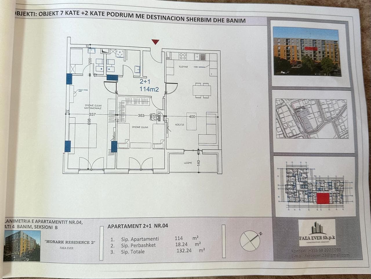 Apartament 2+1+2 në Shitje në Babrru ( Unaza E Madhe ) perballe me 5 Majin , Tiranë - 171,912€ | 132.24 m² 2