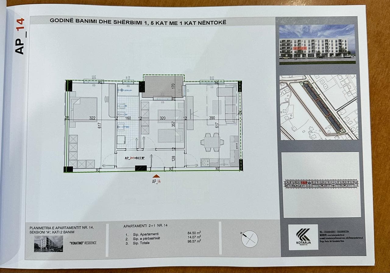 Apartament 2+1 Për Shitje në Kamëz - 73.927€ | 98.57 m² 2