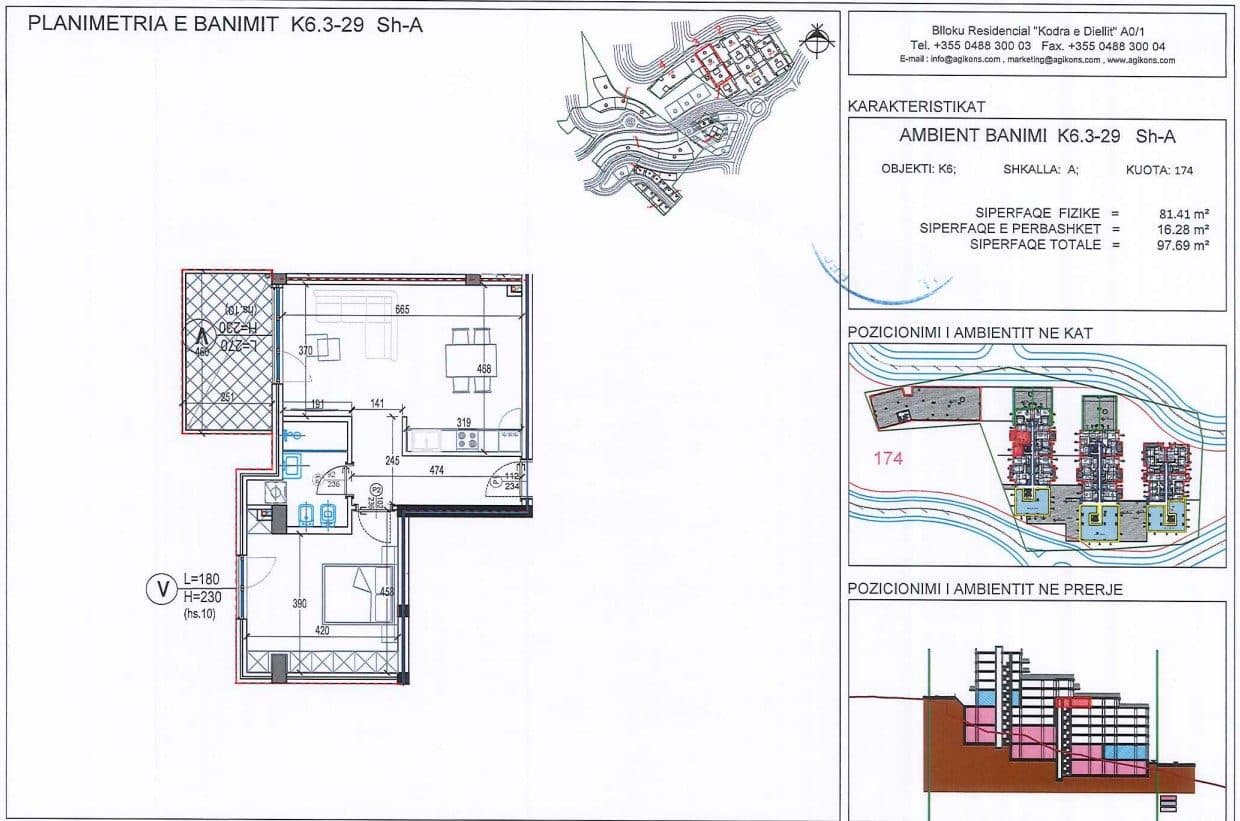 Apartament 1+1 për Shitje në Kodra e Diellit 2, Tiranë - 157,867€ | 97.69 m² 2