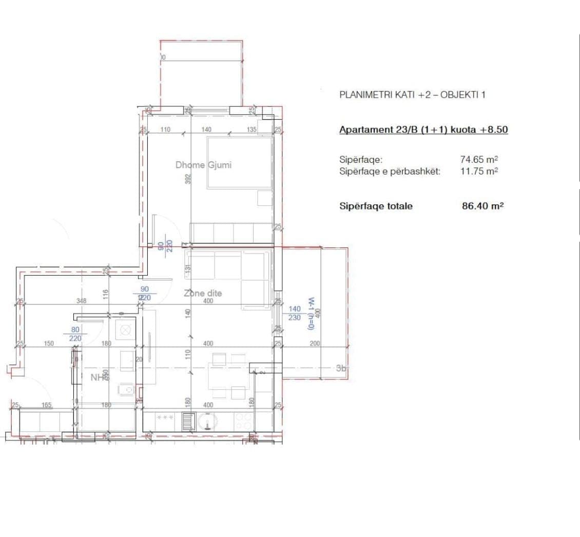Shitet apartament 1+1 tek Rezidenca Porta,Sauk te Vjeter / 123.300 euro 2