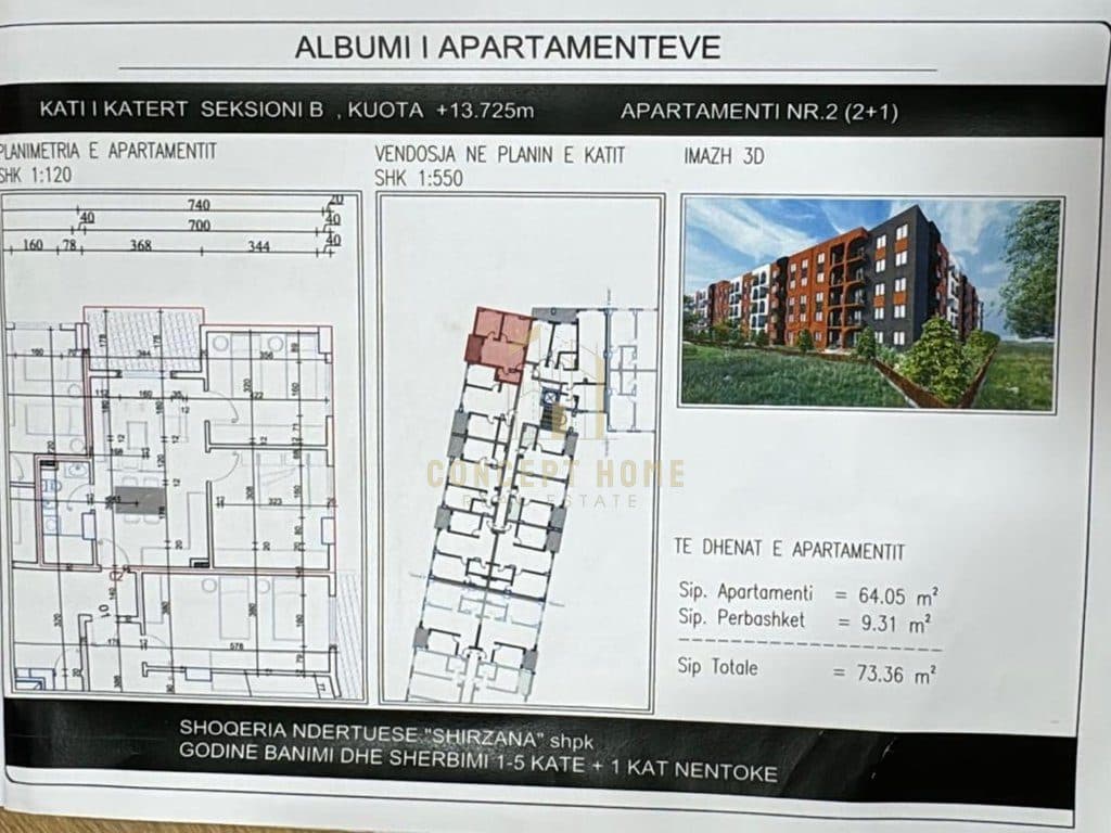 Apartament 2+1 Në Shitje në Paskuqan Lake Side Residence – Kompleksi Rezidencial në Zhvillim – vetëm 2 minuta nga Liqeni , Tiranë - 80,696€ | 73.36 m² 2