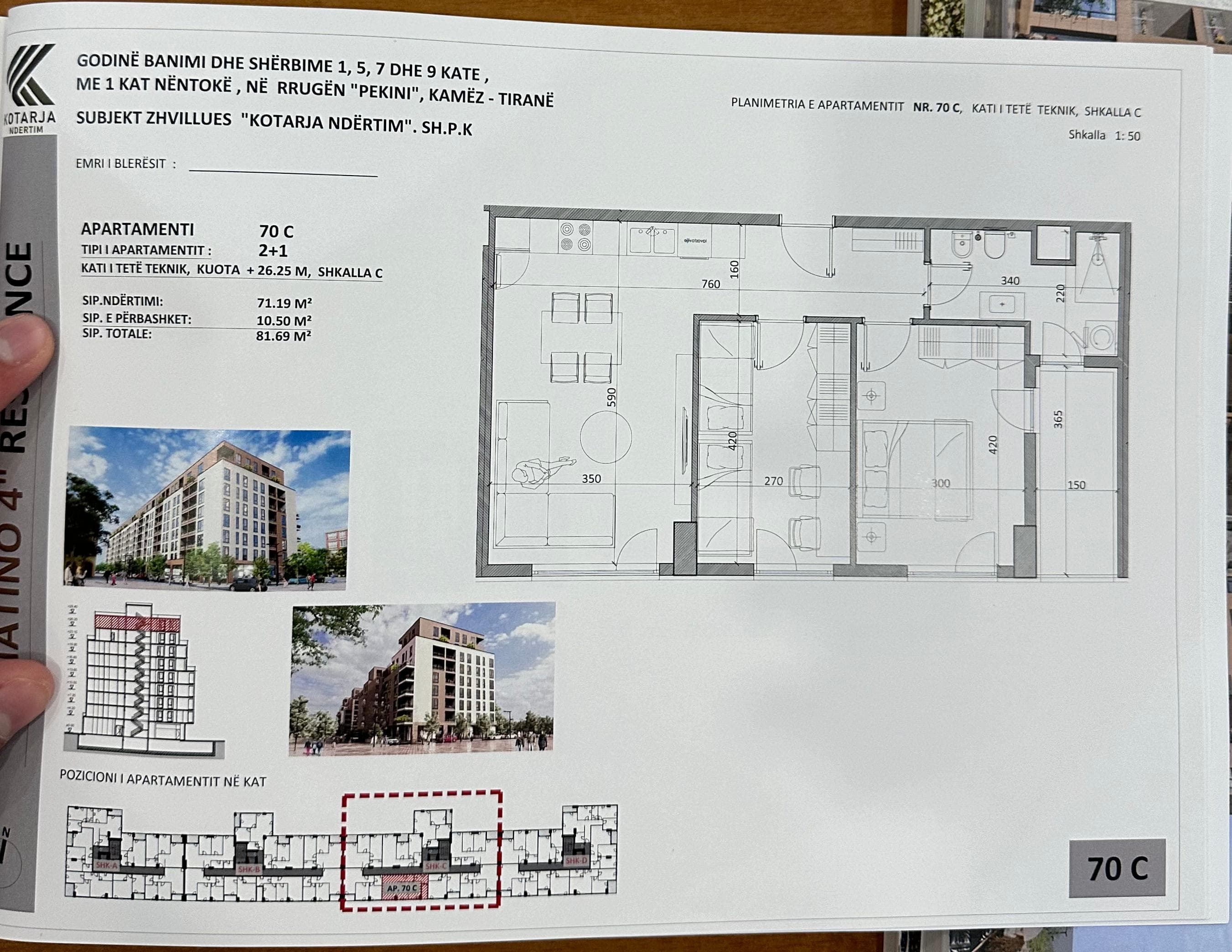 Apartament 2+1 Për Shitje në Kamëz - 69.436€ | 81.69 m² 3
