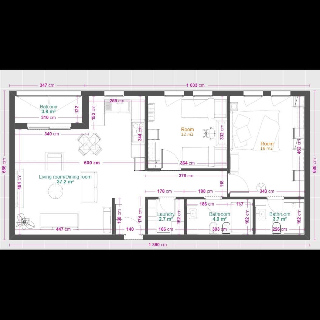 Shitet apartament 2+1+2 te Univers City 2