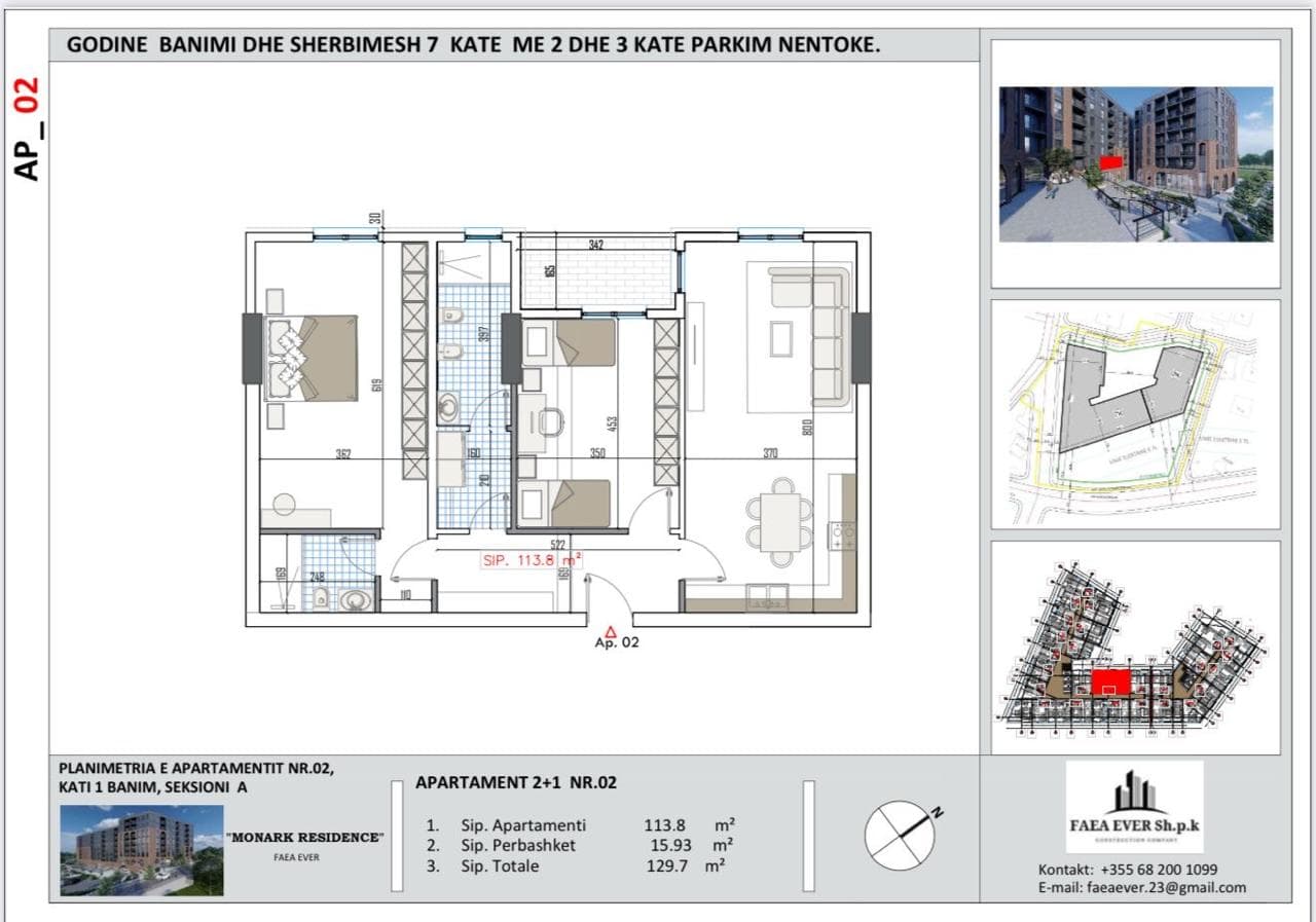 Apartament 2+1+2 për Shitje në Paskuqan, Babrru, Tiranë - 142670€ | 129.7 m² 2
