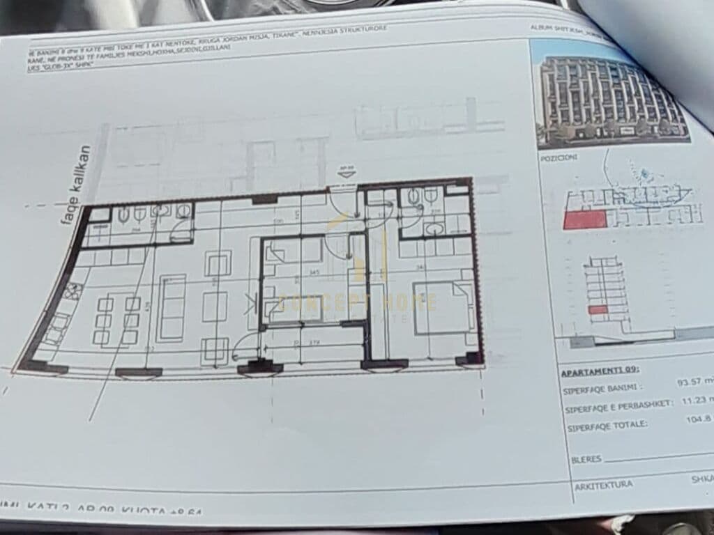 Shitet apartament 2+1 Rruga Jordan Misja / 165.000 Euro