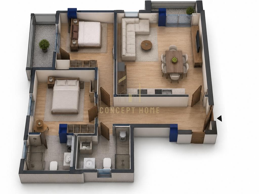 📌 Shitet apartament 2+1+2 ne