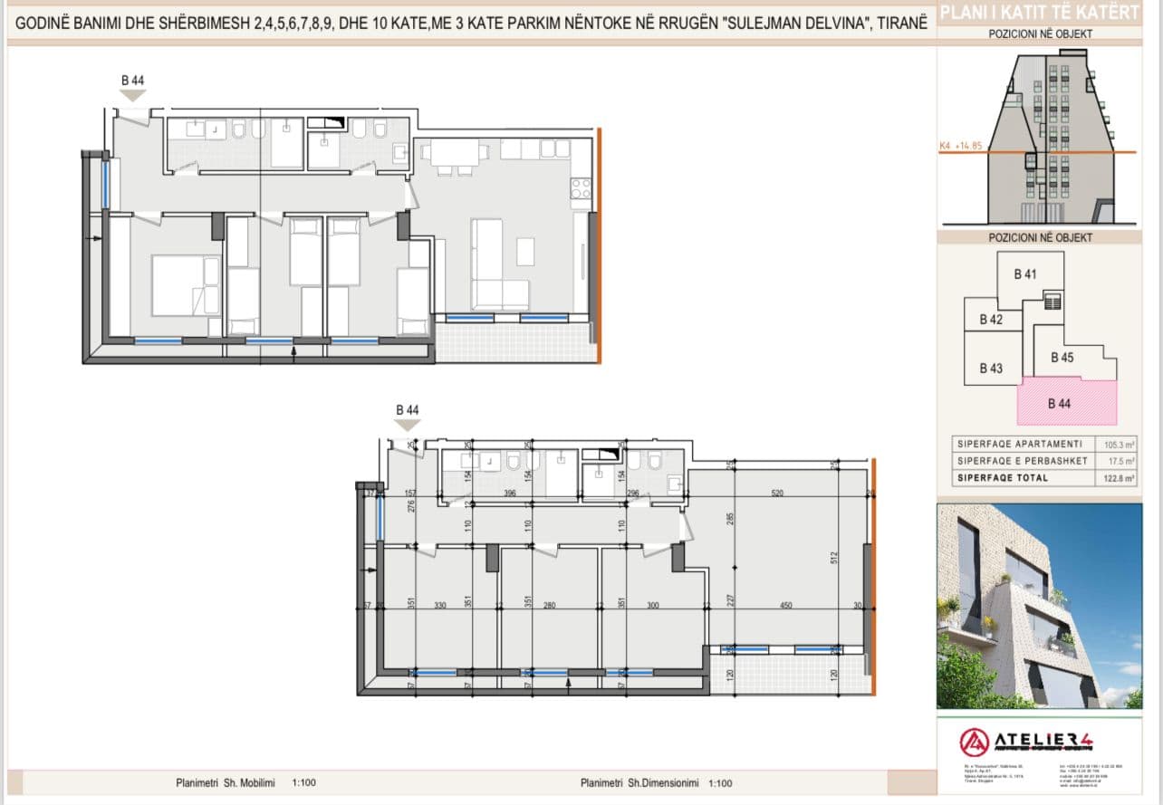 Shitet apartament 2+1+2 Komuna Parisit , prane Stadiumit Selman STERMASI 3