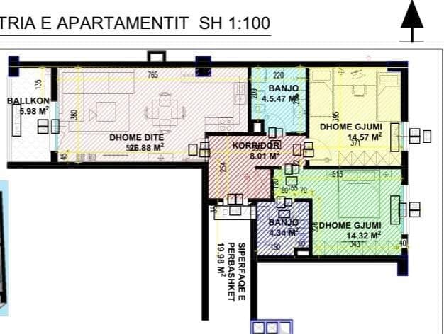 Shitet apartment 2+1 tek Kompleksi Guce / 203.000 euro