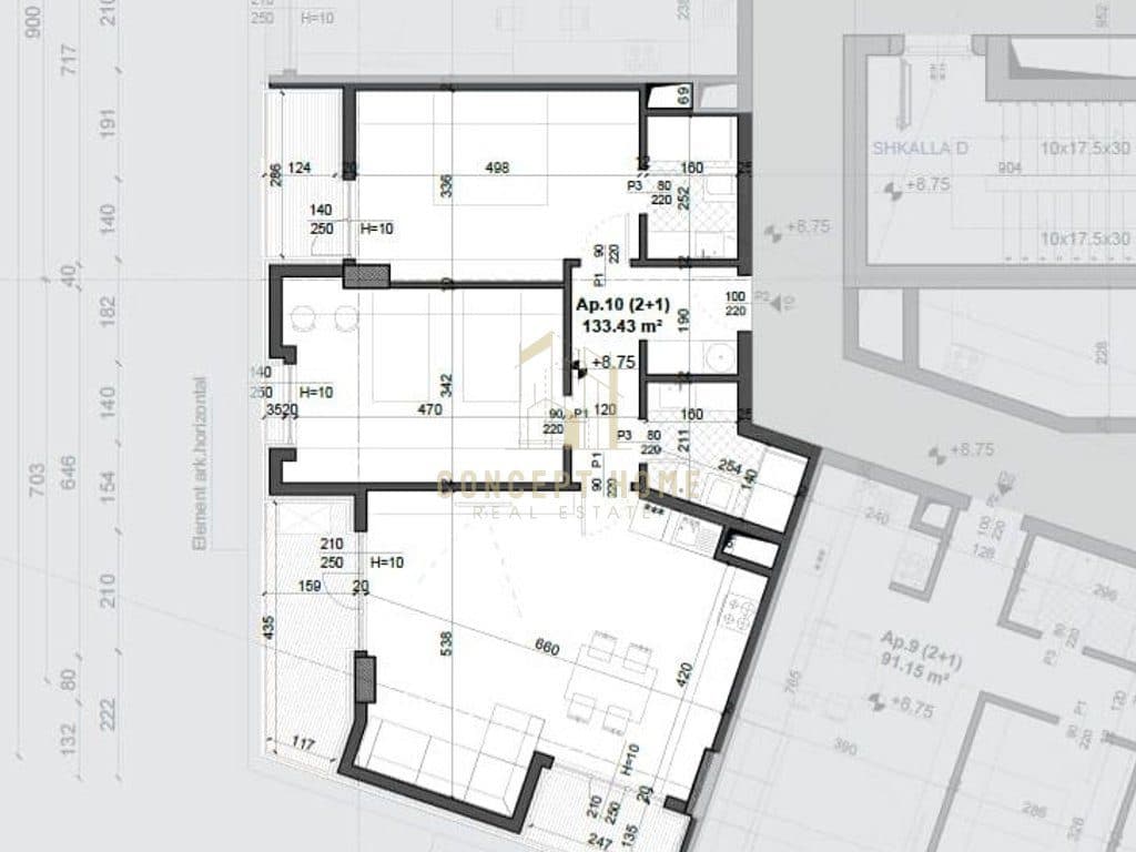 Apartament 2+1+2 Për Shitje në Ish Fusha e Aviacionit, Tiranë - 195,100€ | 133.43 m²