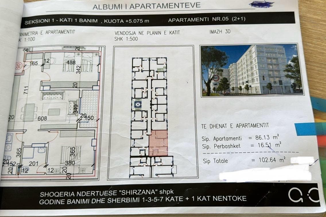Apartament 2+1+2 në shitje në Paskuqan, Tiranë - 107.772€ | 102.64 m² 3