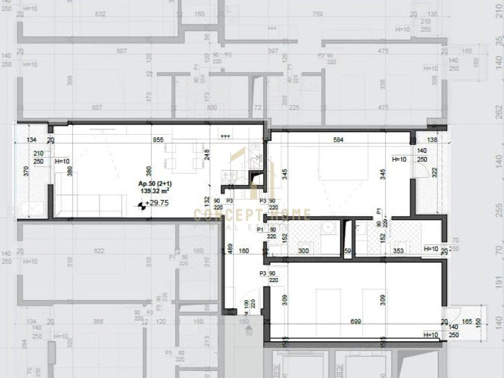 Apartament 2+1+2 Për Shitje në Ish fusha aviacionit, Tiranë - 204,000€ | 13932 m²
