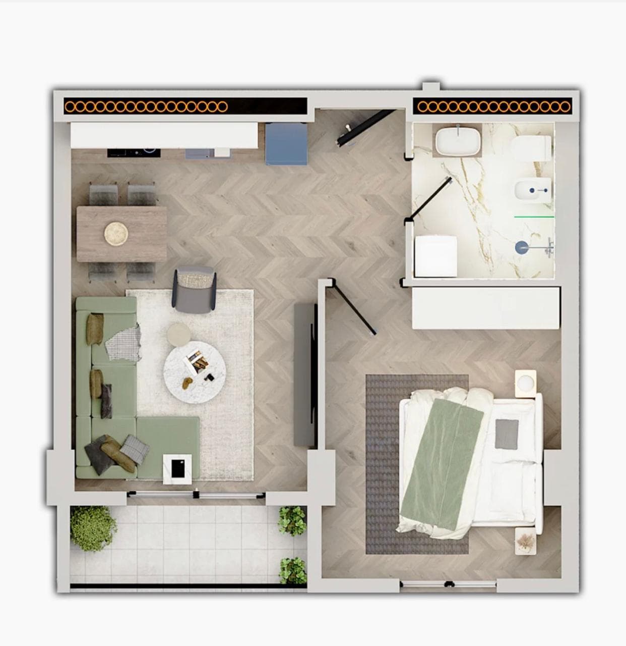 Shitet apartament 1+1 tek Univers City/62.900 EURO