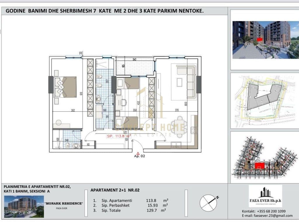 Apartament 2+1+2 për Shitje në Paskuqan, Babrru, Tiranë - 142670€ | 129.7 m² 2
