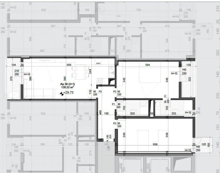 Apartament 2+1+2 Për Shitje në Ish fusha aviacionit, Tiranë - 204,000€ | 13932 m²