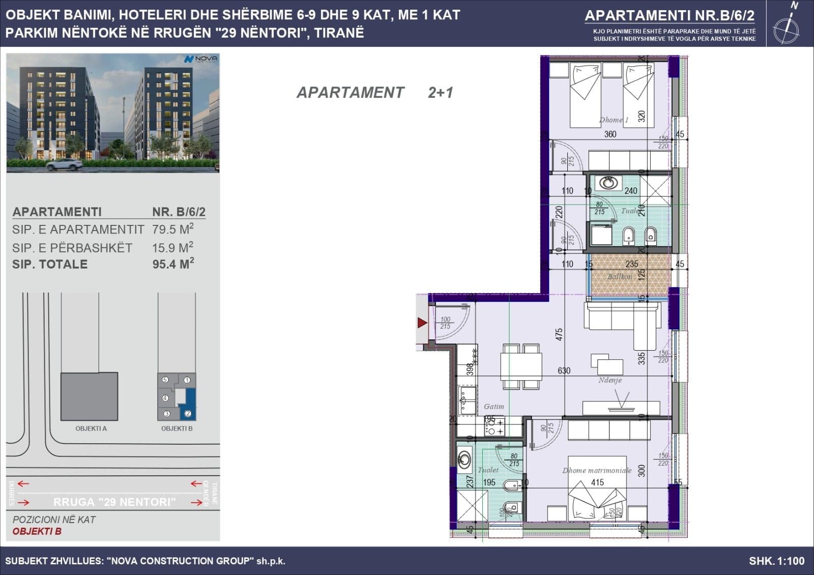 Shitet Apartament 2+1+2, tek Tirana Entry III 4