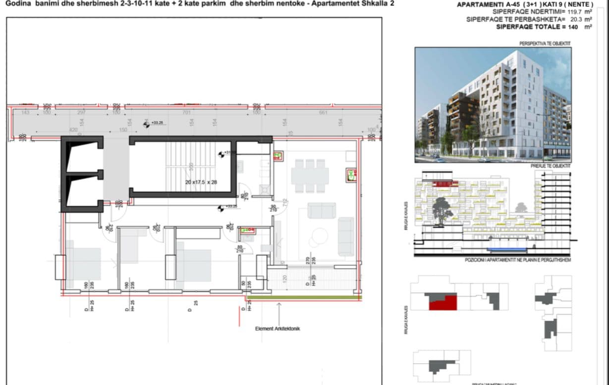Shitet apartament 3+1+2 Square 21 , Rruga Kavajes / 336,000 euro 2