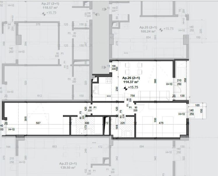 Apartament 2+1+2 Për Shitje në Ish fusha aviacionit, Tiranë - 167,500€ | 114.37 m²