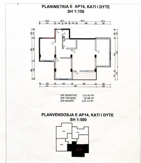 Shitet apartament OKAZION 3+1+2 prane Kodra e Diellit-193.000 euro