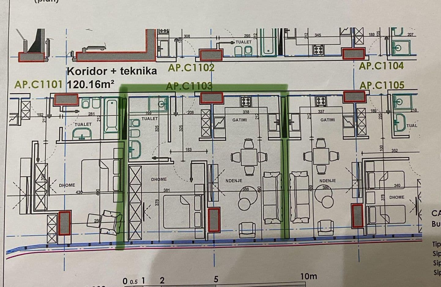 Shitet apartament 1+1 tek Ekspozita Building 3