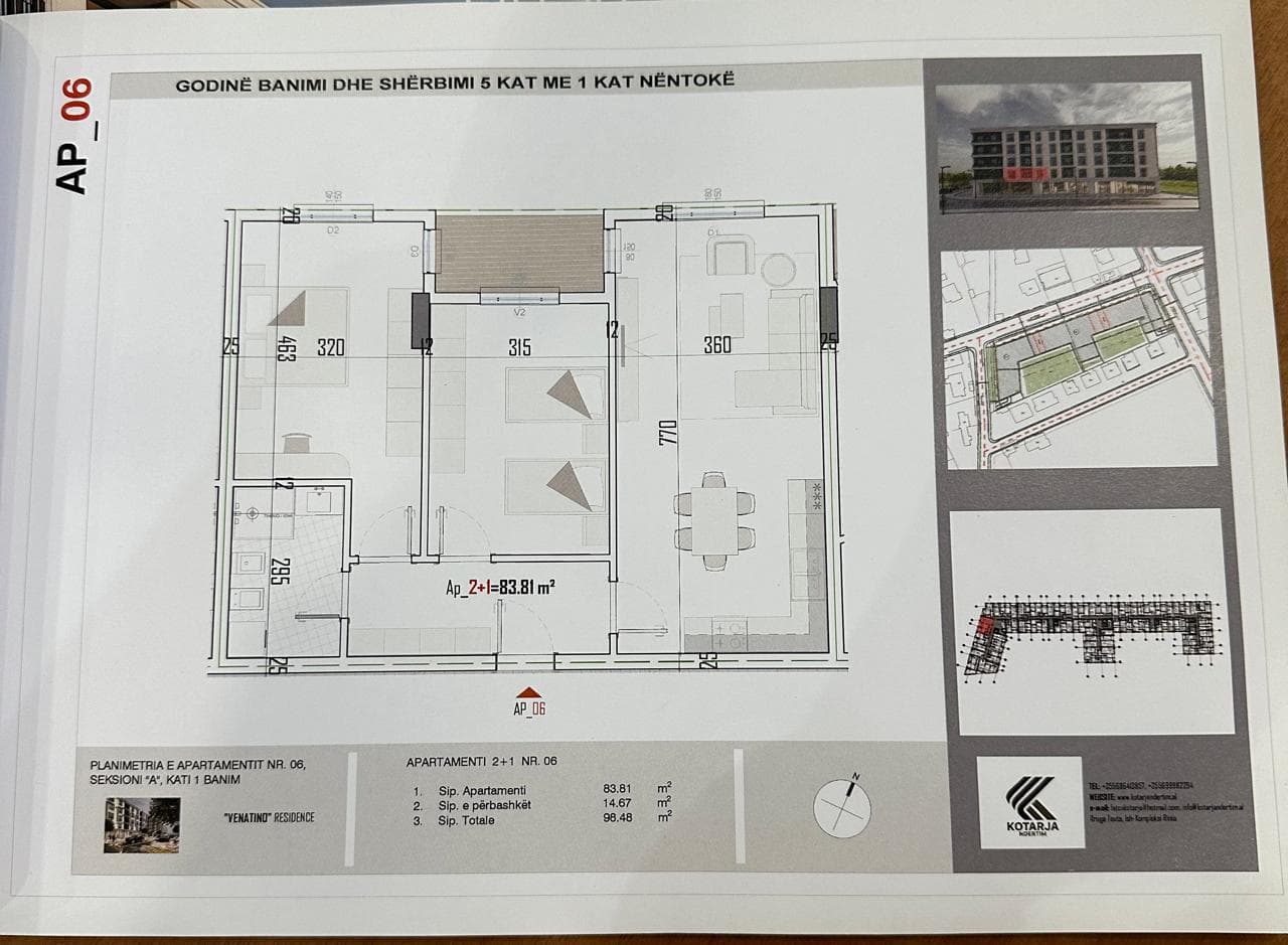 Apartament 2+1 Për Shitje në Kamëz - 73,860€ | 98.48m² 2