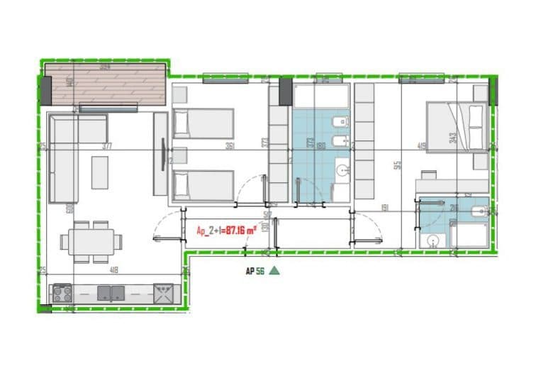 Apartament 2+1 Për Shitje në Paskuqan, Paion Residence Tiranë – 111221€ | 101.11 m²