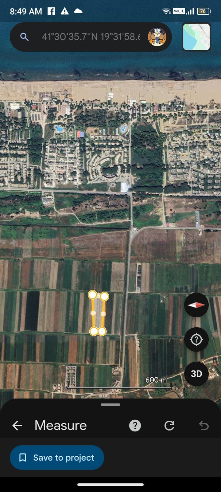 Shitet toke ne gjirin e Lalezit 1 km nga deti me akses ne rruge 3