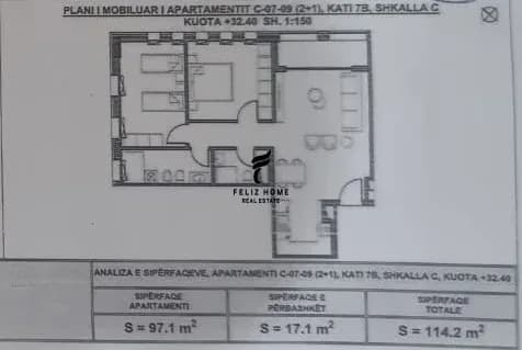 SHITET APARTAMENT 2+1+2 XHAMLLIKU 205.560 EURO 3