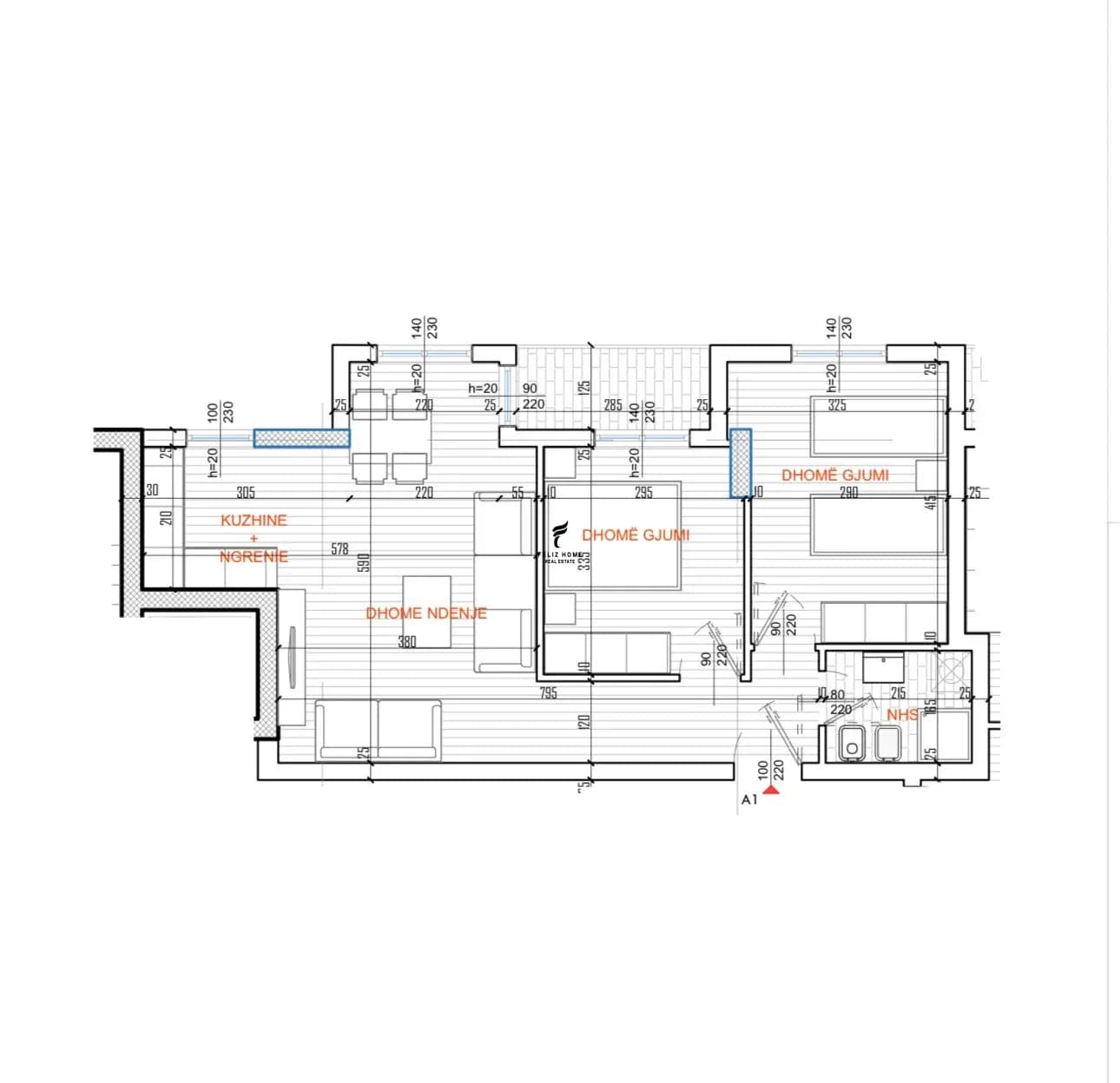 SHITET APARTAMENT 2+1 ISH PARKU 16.900.000 LEKE