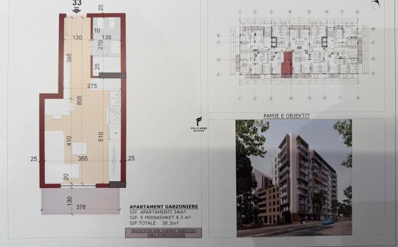 SHITET GARSONIERE 38M2 KINOSTUDIO 81.000 EURO