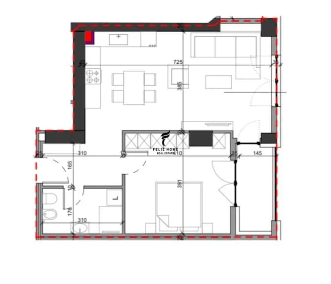 SHITET APARTAMENT 1+1 BRRYLI 218.660 EURO 2