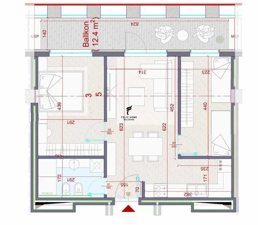 SHITET APARTAMENT 2+1 ZOGU I ZI 222.000 EURO 3
