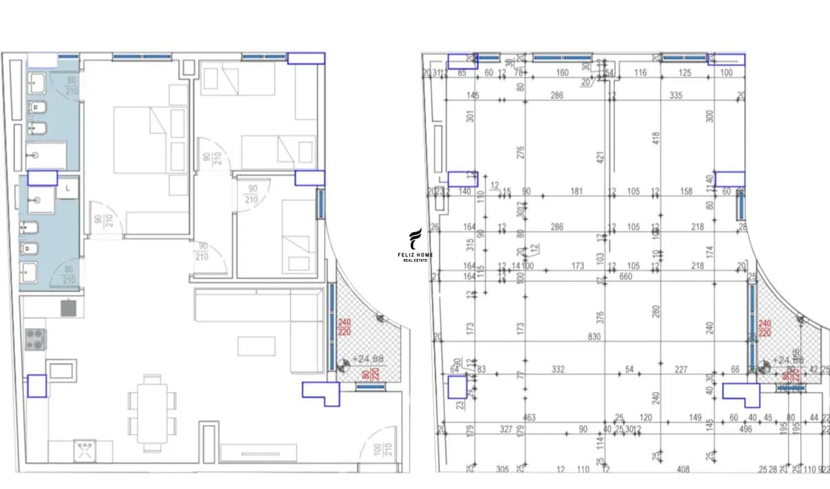 SHITET APARTAMENT 3+1 ZOGU ZI 297.000 EURO