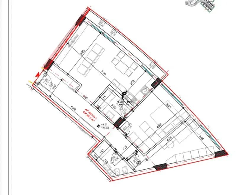 SHITET APARTAMENT 2+1+2 KODRA E DIELLIT 2 194.600 EURO