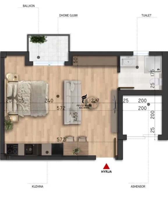SHITET GARSONIERE 44 M2 MALI ROBIT DURRES 52.800 EURO