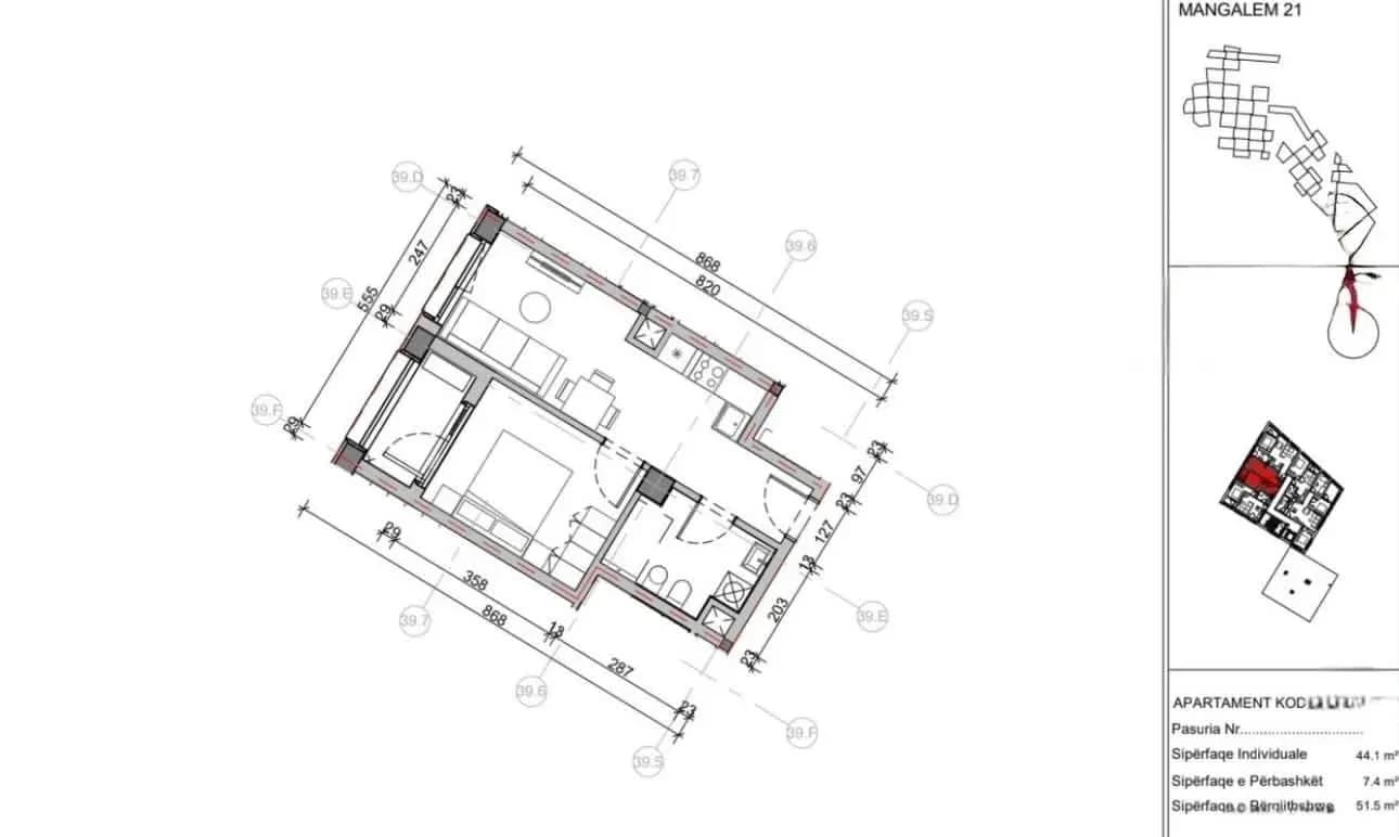 SHITET APARTAMENT 1+1 51.5 M2 ALI DEMI 85.000 EURO 3