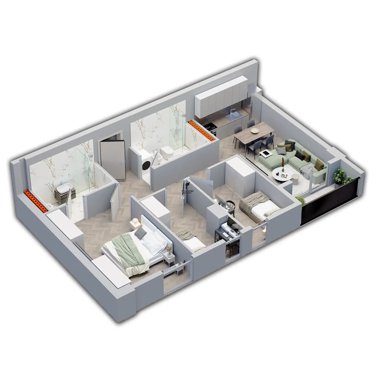 SHITET APARTAMENT 3+1 UNIVERS CITY 114.500 EURO 1