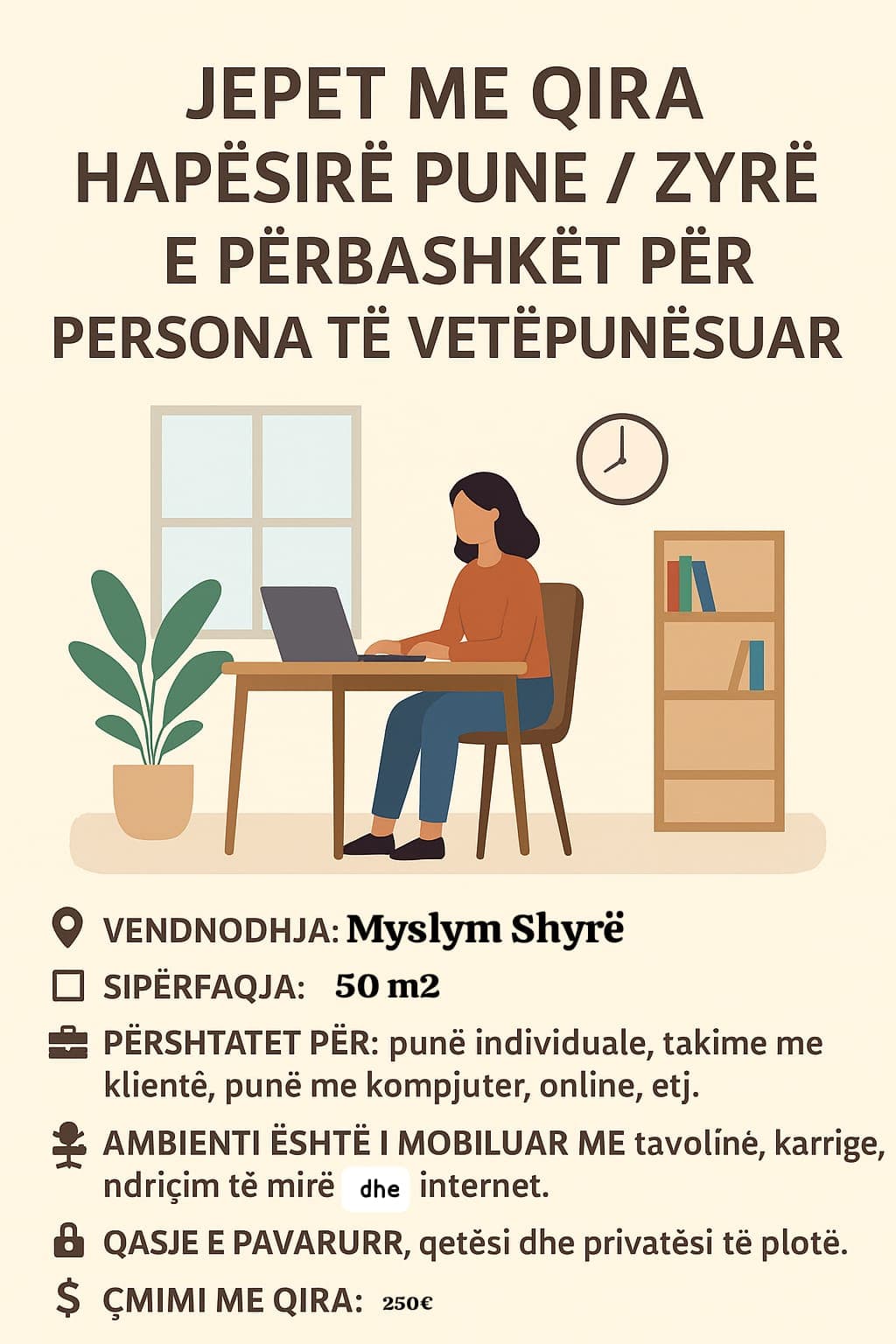 Office for rent in Tiranë