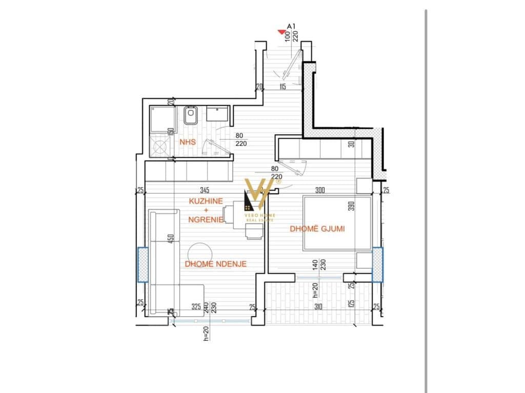 Shitet Apartament 1+1+ballkon te Ish Parku i Autobusave 52 m2