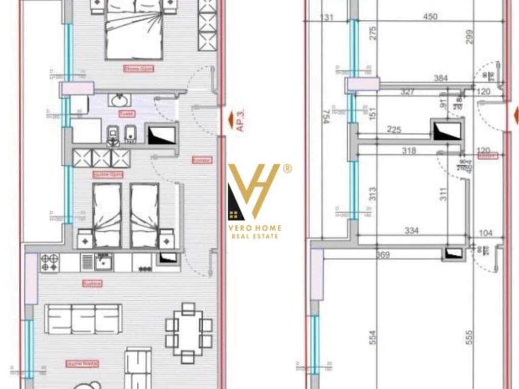 Shitet apartament 2+1 te Bulevardi i Ri 100 m2