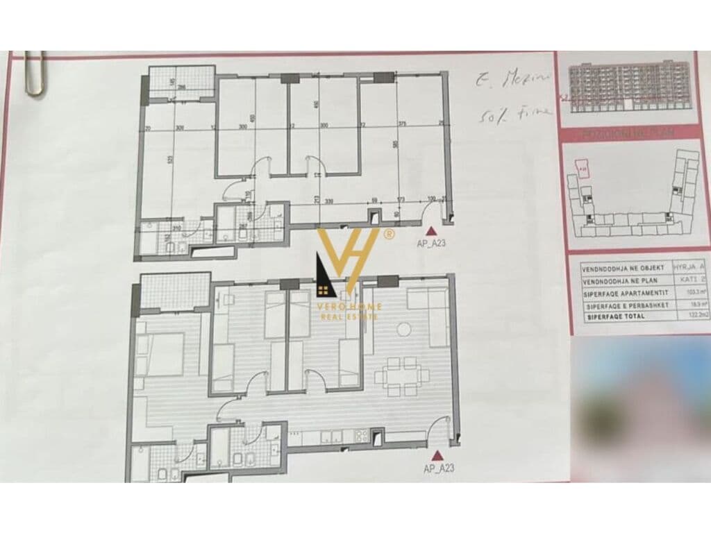 Shitet Apartament 3+1+2+ballkon te Rruga 5 Maji 122 m2 1