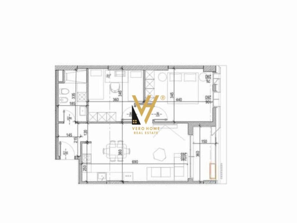 Shitet Apartament 1+1+ballkon te Kompleksi Delijorgjit 95 m2