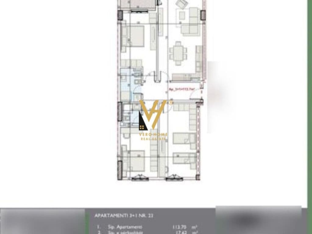 Shitet Apartament 3+1+2+ballkon ne Paskuqan 131 m2